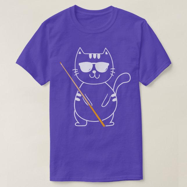 Camiseta Billiard Cat Billiard Player Billard 8Ball Piscina (Frente do Design)