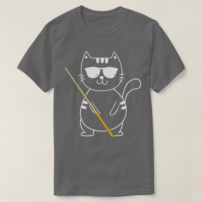 Camiseta Billiard Cat - Piscina de 8 bolas do Billiard Play (Frente do Design)