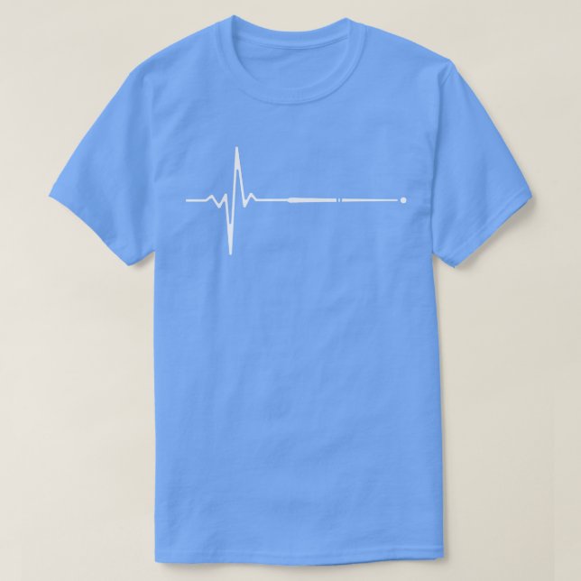 Camiseta Billiard Cue Heartbeat (Frente do Design)