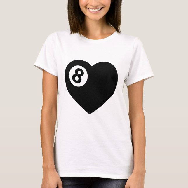 Camiseta Billiard Heart Piscina Player Poll Bal (Frente)