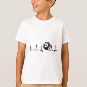 Camiseta Billiard Heartbeat Piscina Chalk Billiard Pla