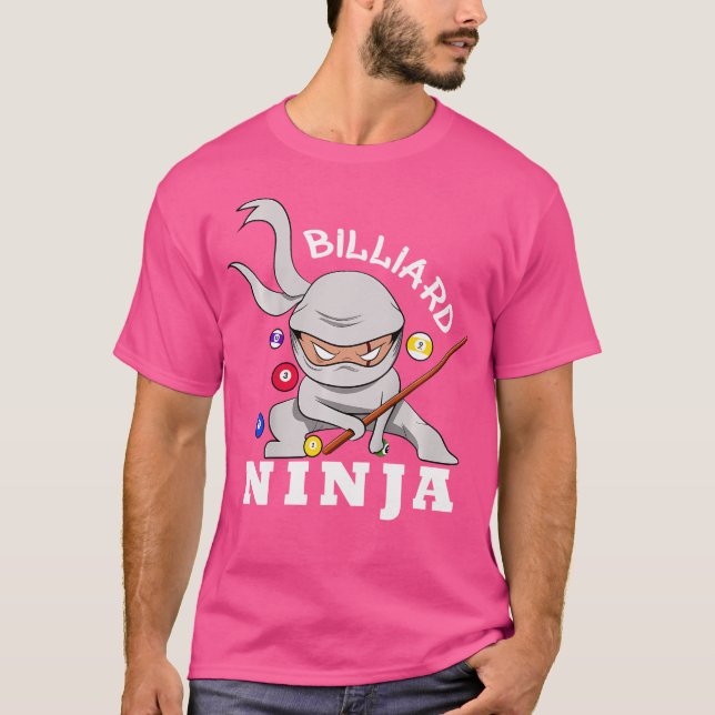 Camiseta Billiard Ninja Piscina Engraçado Billiard Boy (Frente)