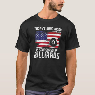 Camiseta Billiard Piscina Player Bola Vintage Flag 8 Ball T