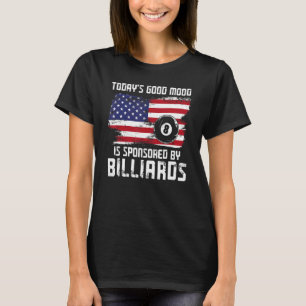 Camiseta Billiard Piscina Player Bola Vintage Flag 8 Ball T