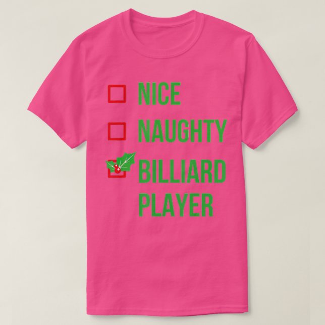 Camiseta Billiard Player Funny Pajama Christmas Gift  (Frente do Design)