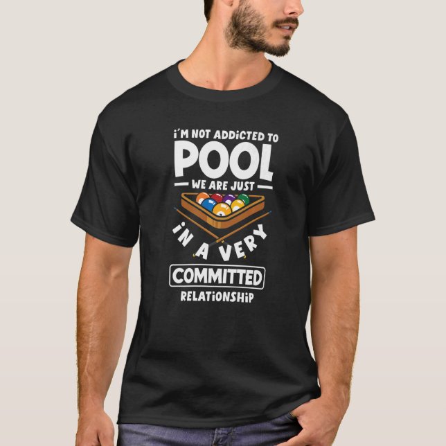 Camiseta Billiard Snooker Player Viciado Em Piscina (Frente)