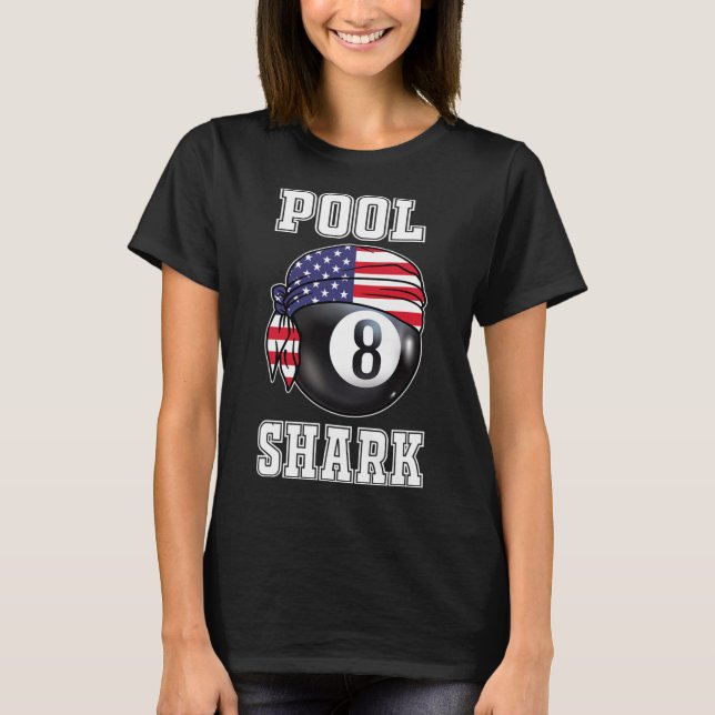 Camiseta Billiard Team 8 Ll Jogador De Jogo De Piscina Pres (Frente)