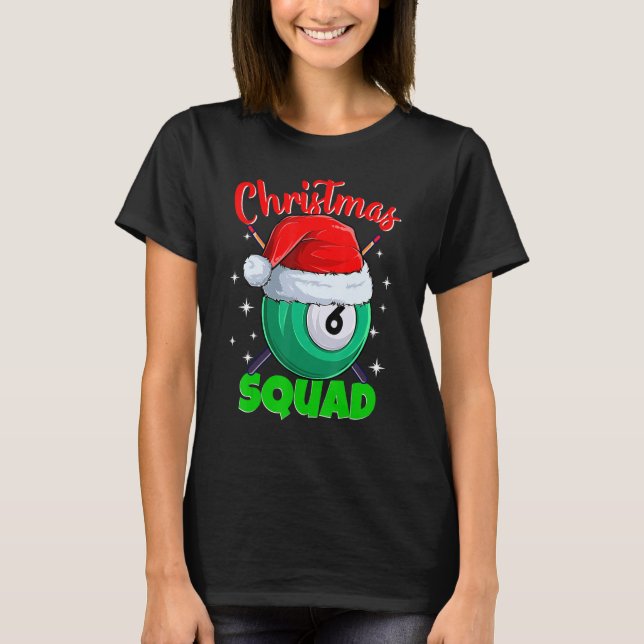 Camiseta Billiards 6 Ball Christmas Squad Balls Billia (Frente)