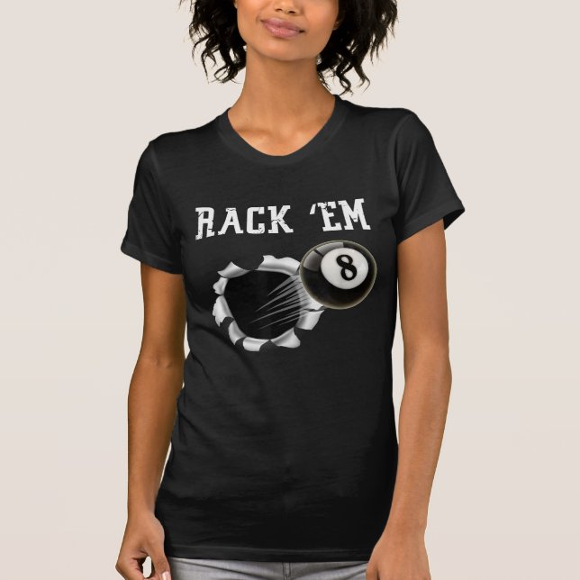 Camiseta Billiards 8 Ball Rack Em (Frente)