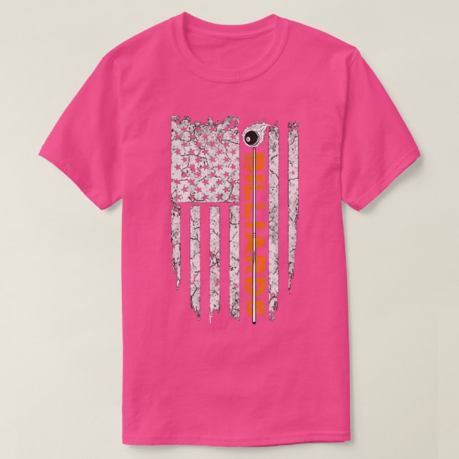 Camiseta Billiards American Flag Billiard (Frente do Design)