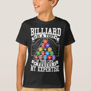 Camiseta Billiards Especializam 8 Homens de Bola Mulheres. 