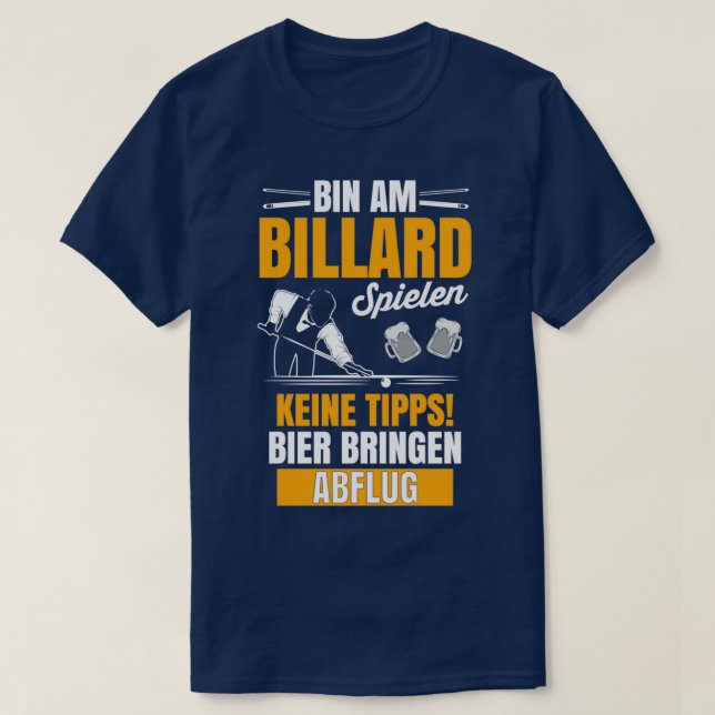 Camiseta Billiards Gift Pub Jogador de Piscina Esportiva Cu (Frente do Design)