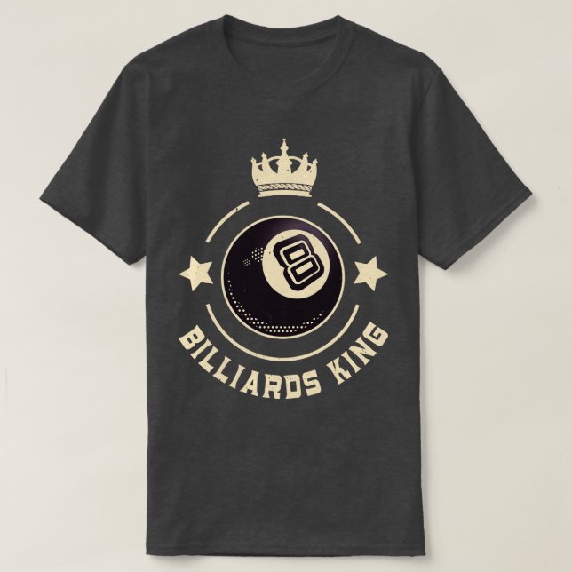 Camiseta Billiards King 8Ball Retro Snooker (Frente do Design)
