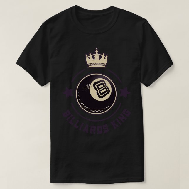 Camiseta Billiards King 8Ball Retro Snooker 1 (Frente do Design)