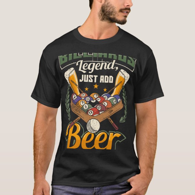 Camiseta Billiards Legend Just Add Beer  Snooker (Frente)