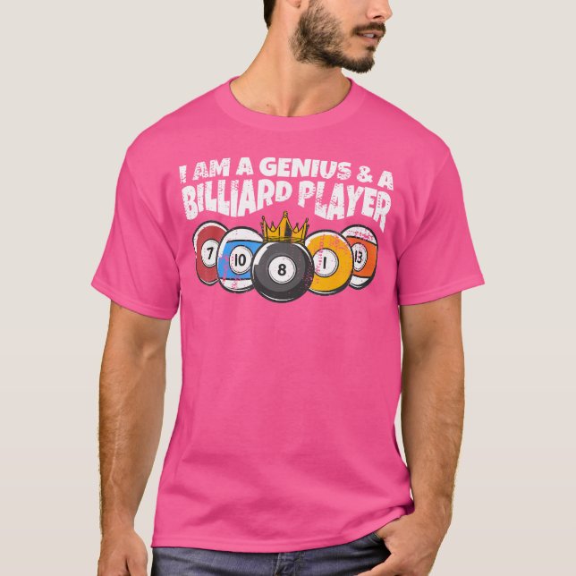 Camiseta Billiards Ou Billard Genius Funny Piscina Billiard (Frente)