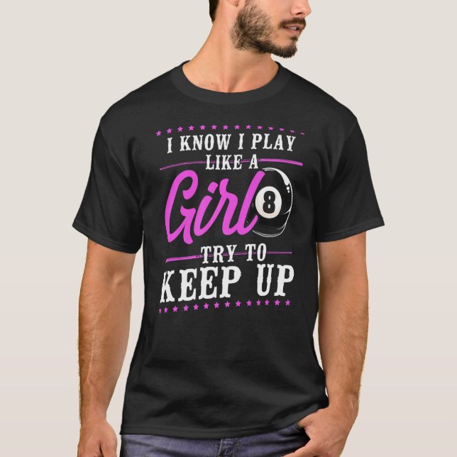 Camiseta Billiards Piscina Player Ball Girl 8 Ball I Kl (Frente)
