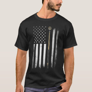Camiseta Billiards Piscina Player Mesa EUA Bandeira America