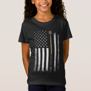 Camiseta Billiards Piscina Player Mesa EUA Bandeira America