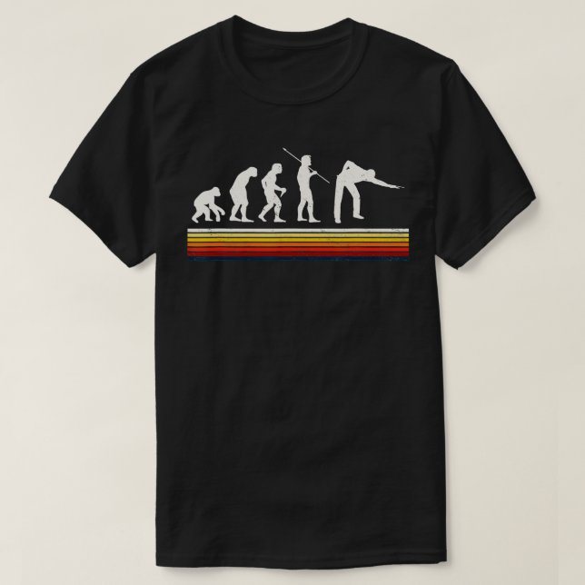 Camiseta Billiards Player Evolution Pool Table Snooker Pyra (Frente do Design)