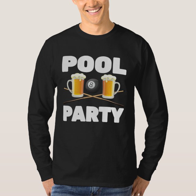 Camiseta Billiards  Pool Party  Snooker Player  Beer  Bar P (Frente)