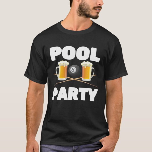 Camiseta Billiards  Pool Party  Snooker Player  Beer  Bar P (Frente)