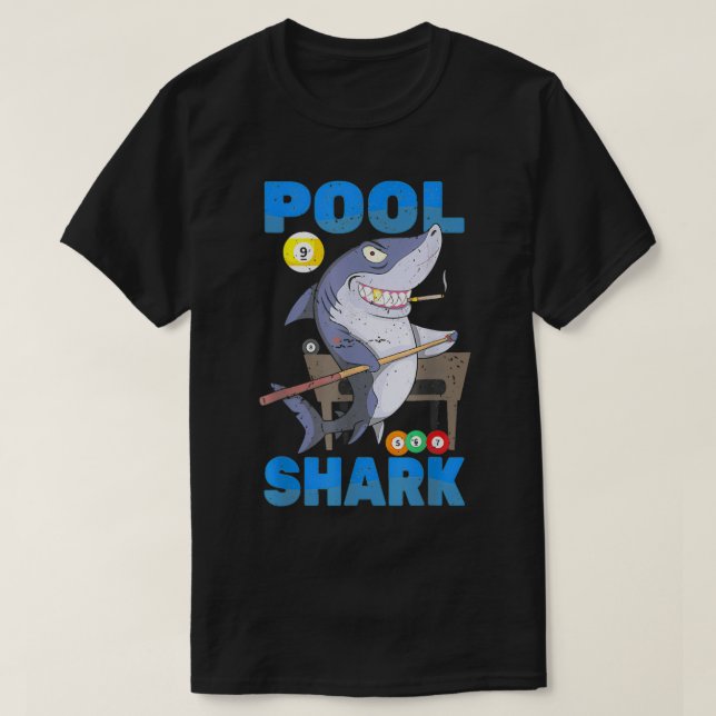Camiseta Billiards  Pool Shark  Snooker Player  Bar Pub  An (Frente do Design)