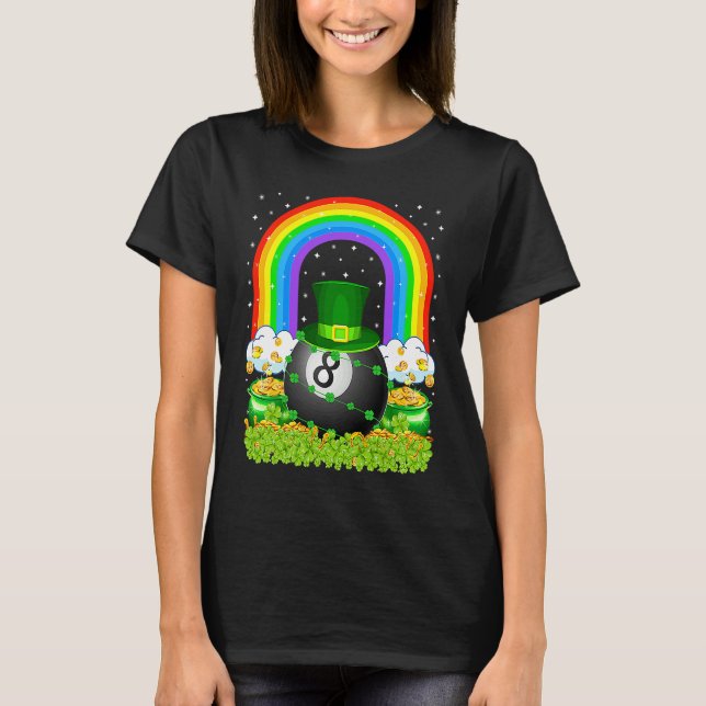 Camiseta Billiards  Rainbow Leprechaun Billiards St Patrick (Frente)