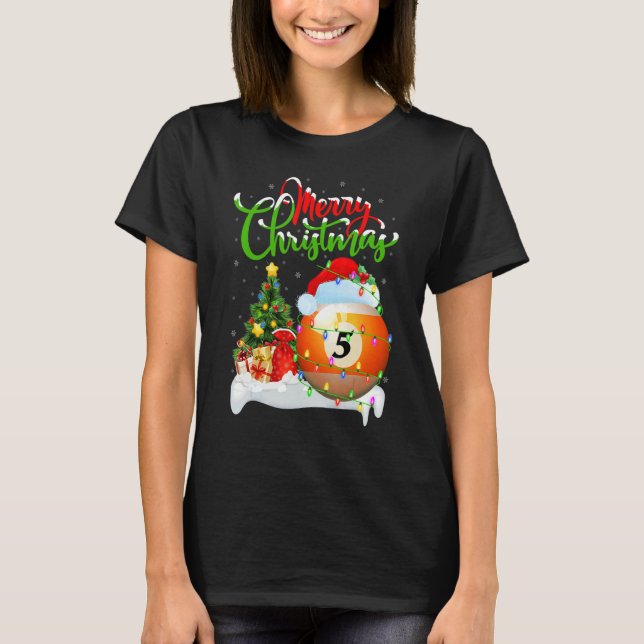 Camiseta Billiards Sports  Xmas Decorations Billiards Chris (Frente)