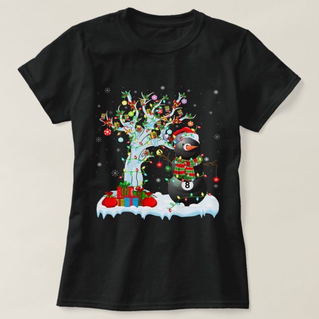 Camiseta Billiards USA American Flag Billiard Player Snooke (Frente do Design)