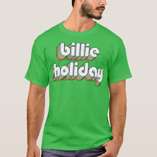 Camiseta Billie Holiday Retro Rainbow Tipografia Desbotou S