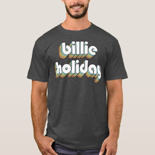 Camiseta Billie Holiday Retro Rainbow Tipografia Desbotou S