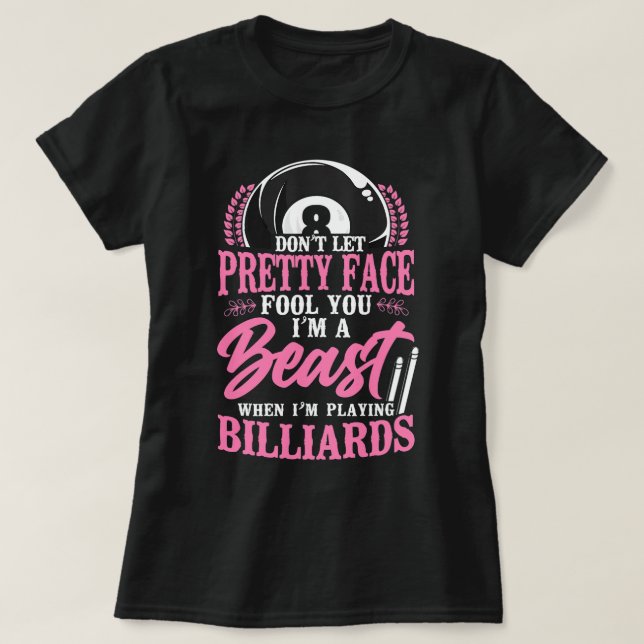 Camiseta Billiers Piscina Player Bola Pai Mãe 8 Bola 9 Ball (Frente do Design)
