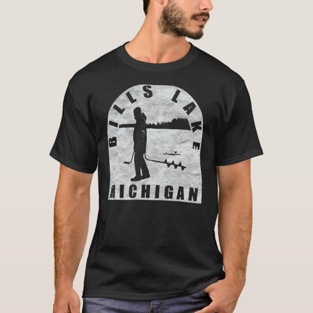 Camiseta Bills Lake Ice Fish Michigan (Frente)