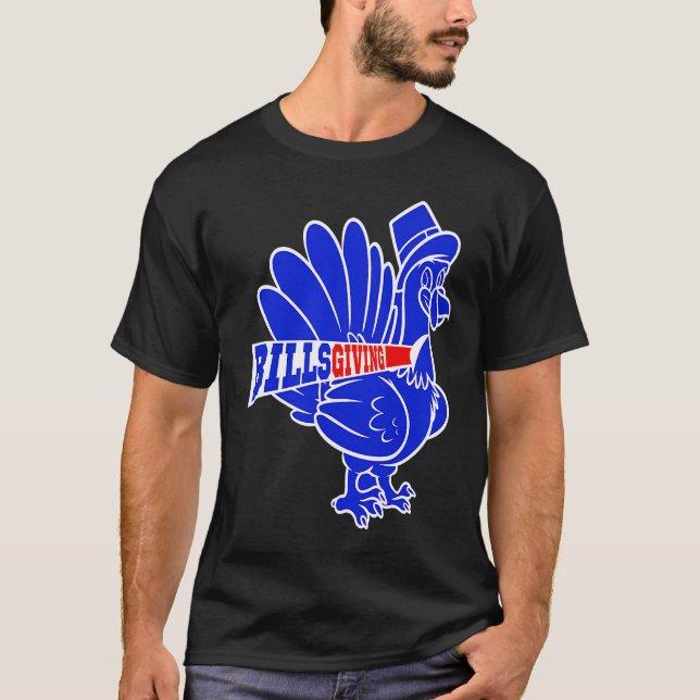 Camiseta BillsGiving Happy Thanksgiving Football (Frente)