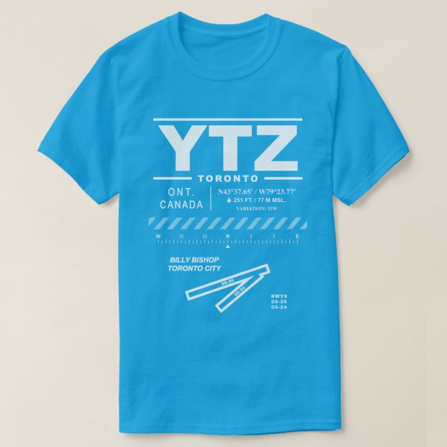 Camiseta Billy Bishop Toronto City Airport YTZ T-Shirt (Frente do Design)