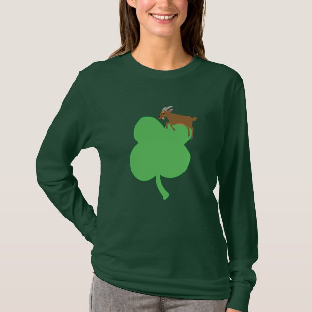 Camiseta Billy Swags St. Patricks Day Goat Themed Long  (Frente)