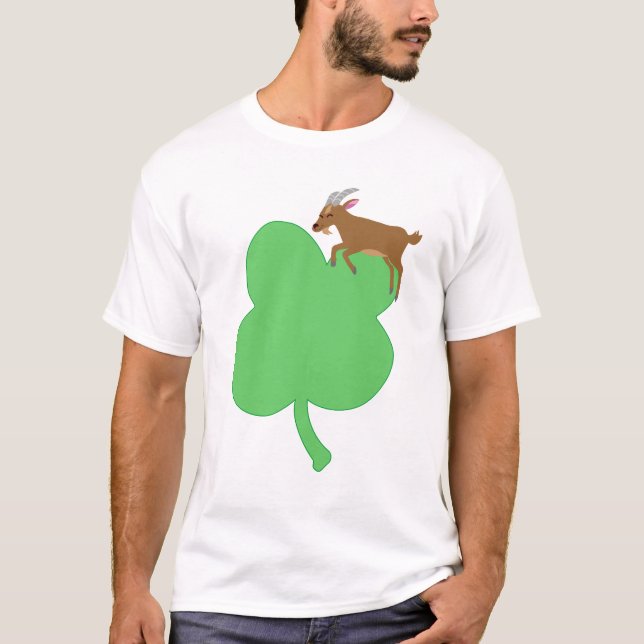 Camiseta Billy Swags White St Patricks Goat Themed T-shirt (Frente)