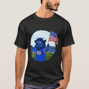 Camiseta Billy the Buffalo Holding American Flag Sticker