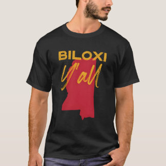 Camiseta Biloxi Mississippi Y'All Ms Pride State Map Cute