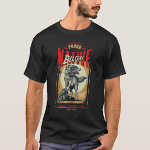 Camiseta Biloxi Native American Nascer Wolf Spirit Ret