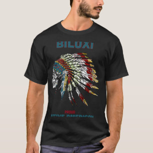 Camiseta Biloxi Tribe Nativo Americano Indígena Crânio Ornâ