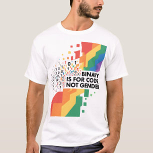 Camiseta Binário é para código, não para gênero.