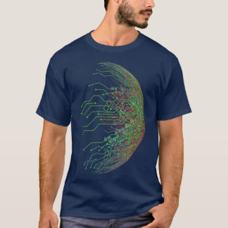 Camiseta Binário Mundial do Conselho Circuito abstrato