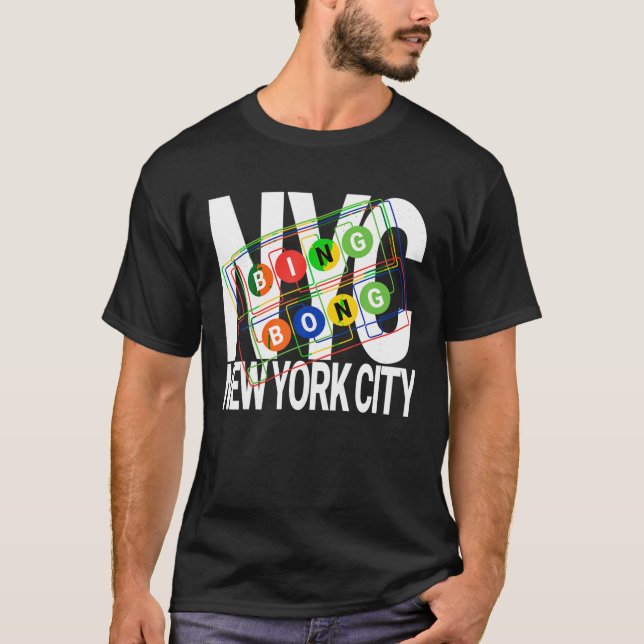 Camiseta Bing Bong NYC Funny Subway Sound Men Mulheres Gi (Frente)