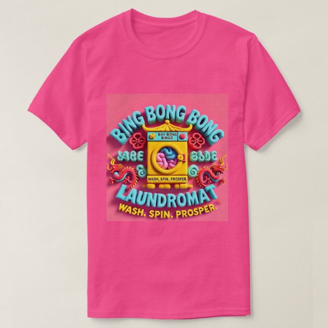 Camiseta BINGBONGBONGs LAUNDROMAT e COBRIR MATTRESS (Frente do Design)