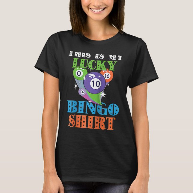 Camiseta Bingo Balls Game Cards This Is My Lucky Bingo Ragl (Frente)