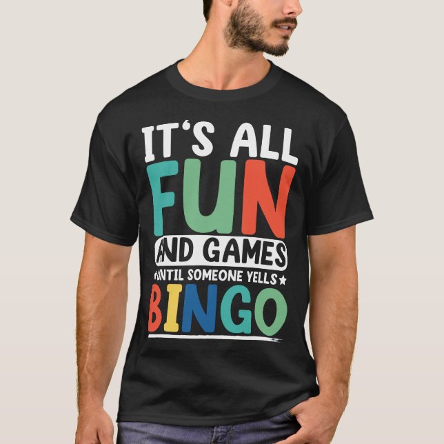 Camiseta Bingo Caller Engraçado Jogador Bingo B (Frente)