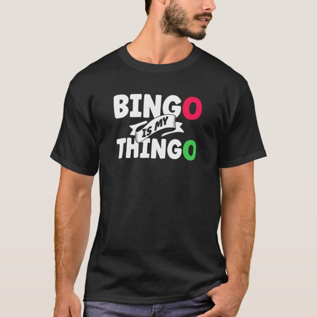 Camiseta Bingo Caller Jogando Cartões Ganhou Sorte Bingo O (Frente)