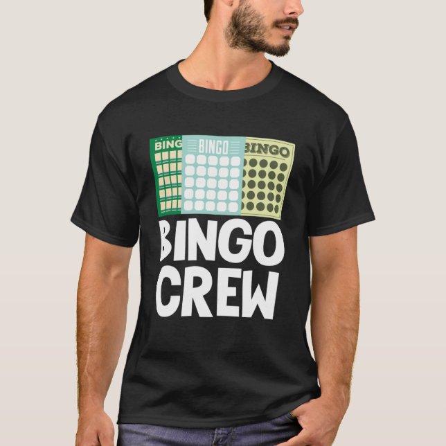Camiseta Bingo Crew Bingo Card Game Jogo Jogo Luck Bingo Ba (Frente)